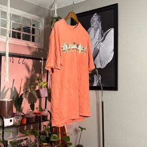 Newport Blue Mens Surf Palm Tree Graphic T-Shirt Extra Large XL Tee